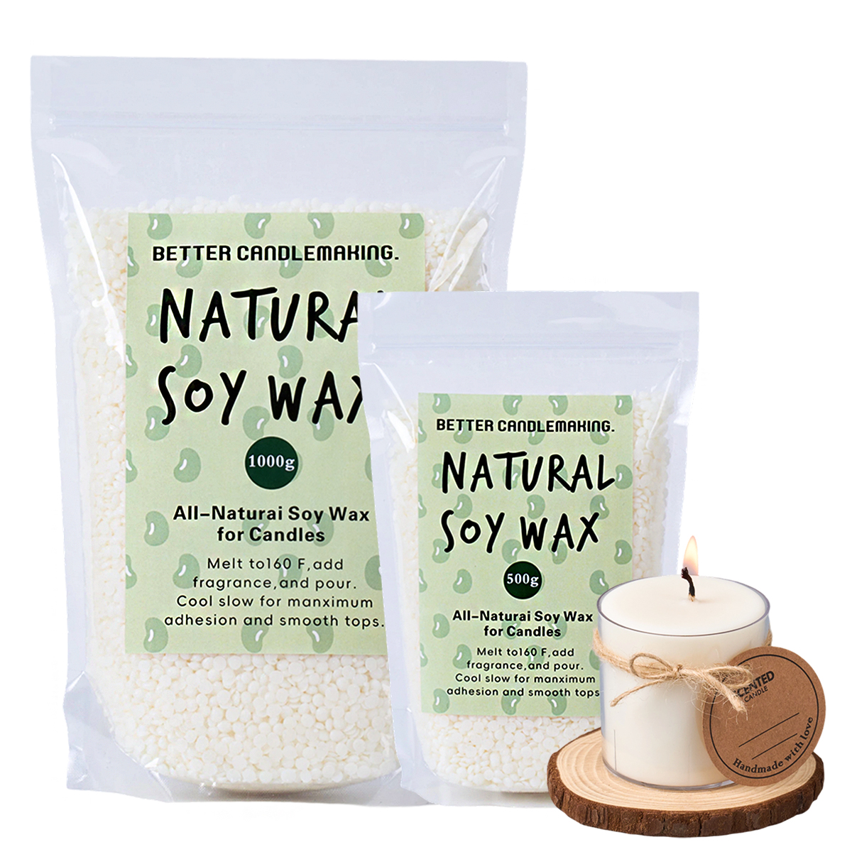 Candle Making Supplies Usa - 500G/1000G Lilin Kedelai Alami DIY Perlengkapan