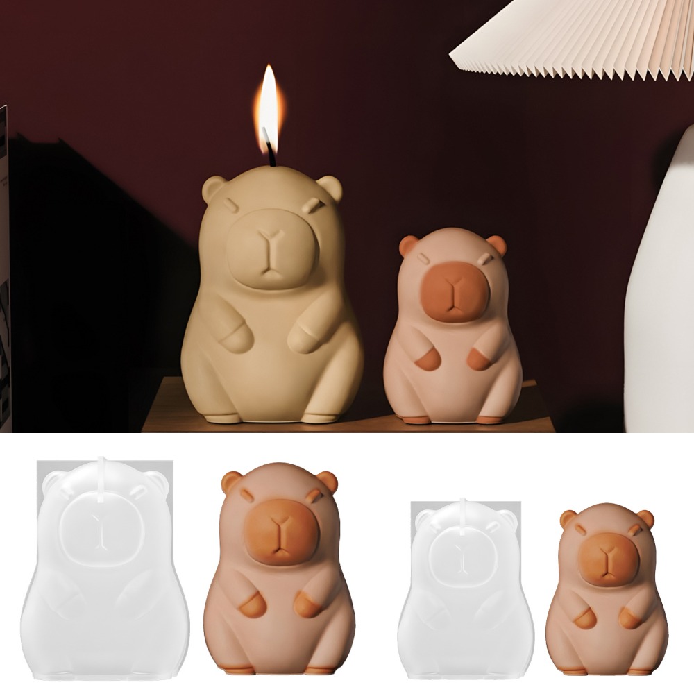 Candle Supplies Tins - Cetakan Silikon Lilin Aroma Kapibara Berdiri