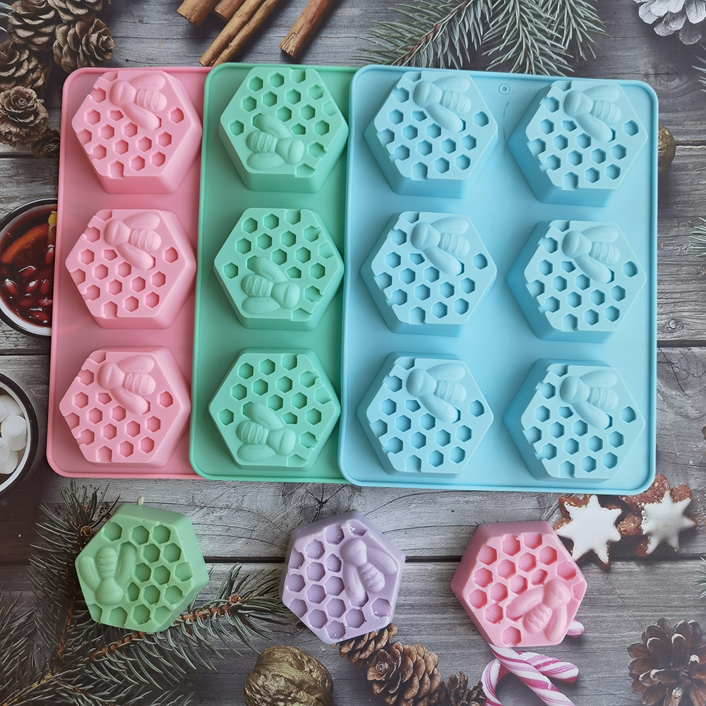 Candle Supplies Tins - Cetakan sabun lebah segi enam silikon,