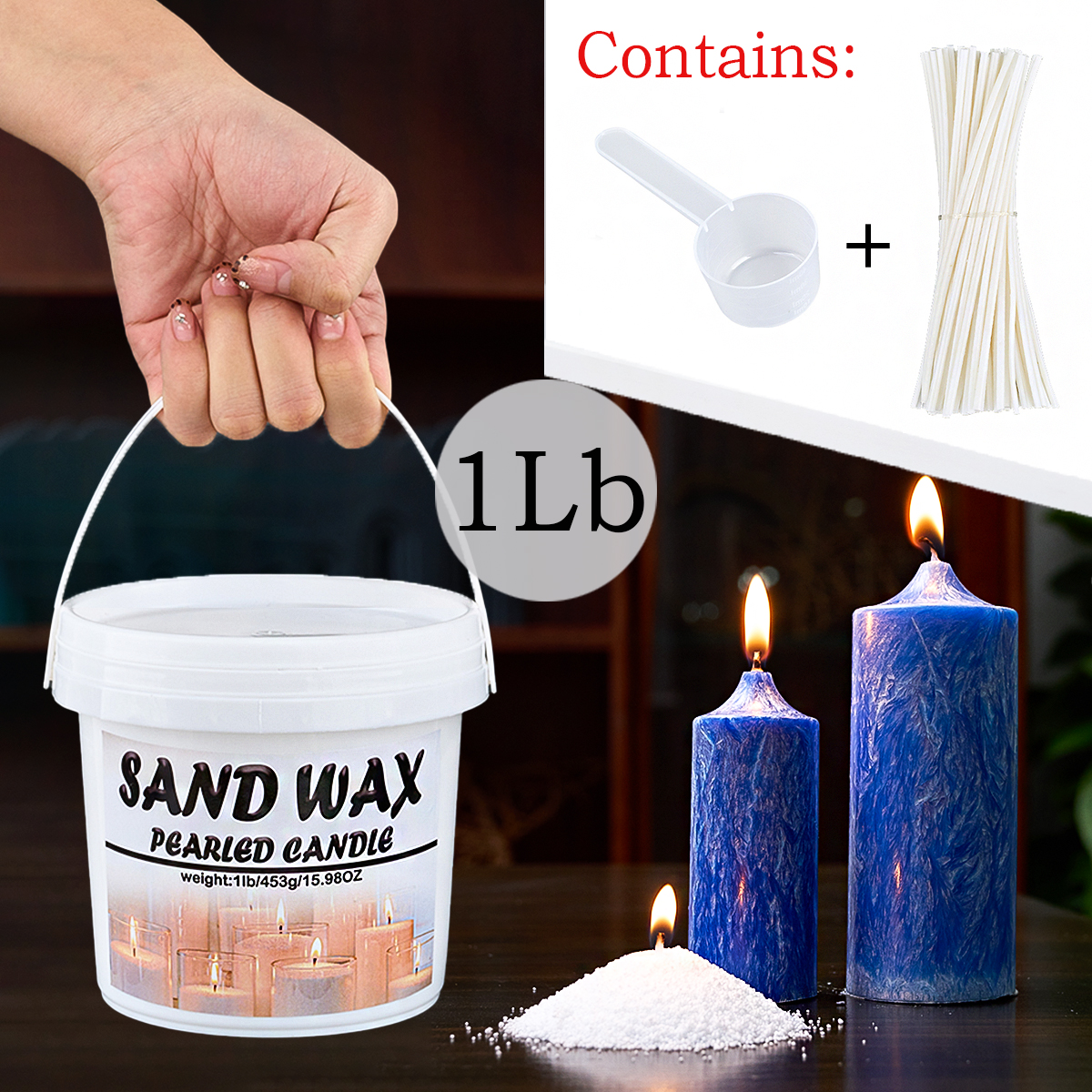 Candle Making Supplies Usa - Barel ditingkatkan 1Lb/453g lilin pasir DIY