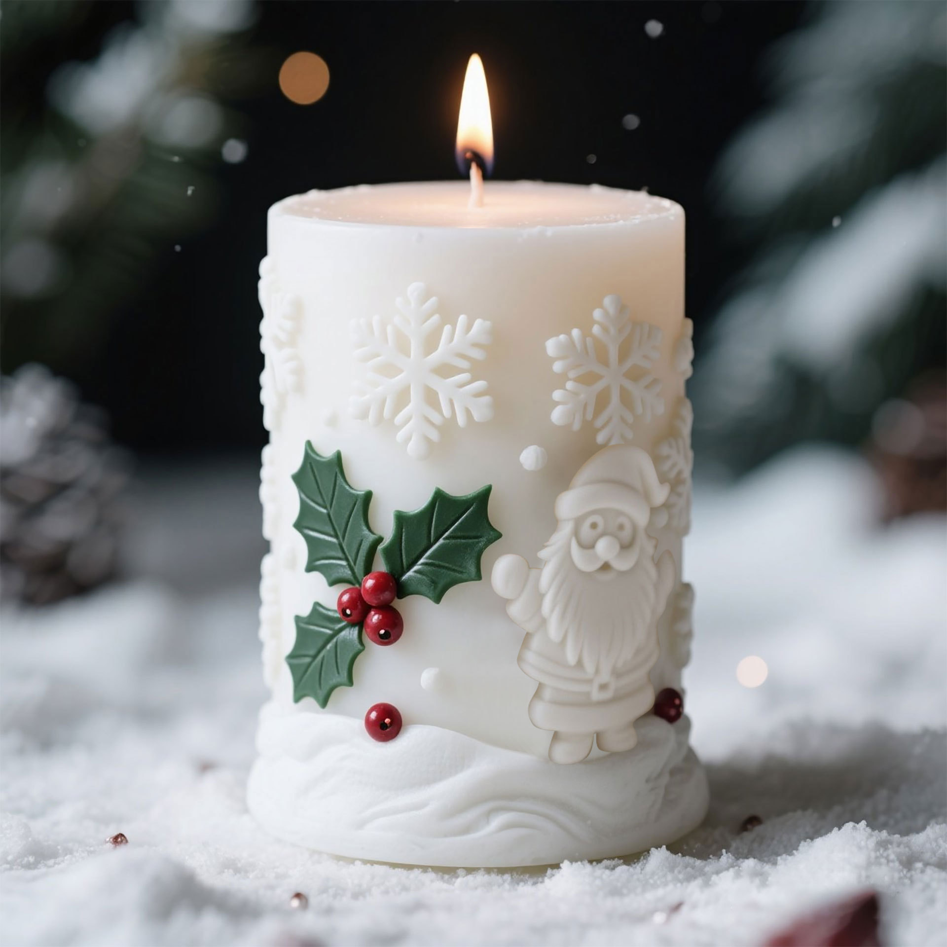 Candle Supplies Tins - Cetakan Lilin Silikon Rusa Kepingan Salju