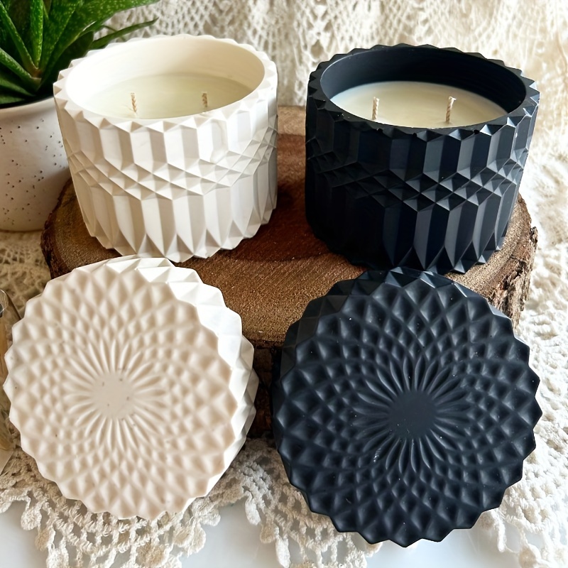 Candle Supplies Jars - 1set Cetakan Resin Lilin Bergelombang Bentuk