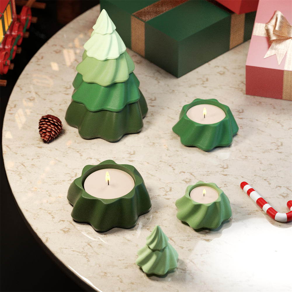Candle Supplies Jars - Cetakan silikon stoples lilin Jesmonite pohon