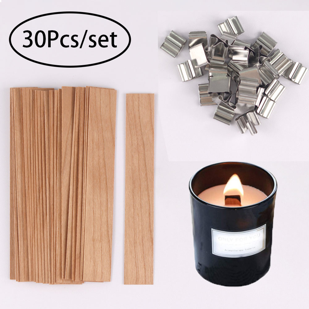 Candle Supplies Jars - 30 buah Set sumbu lilin kayu