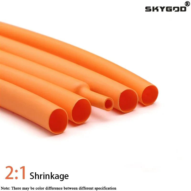 Shrink Sleeve Pvc - 1~25M Selang Susut Panas Oranye Diameter