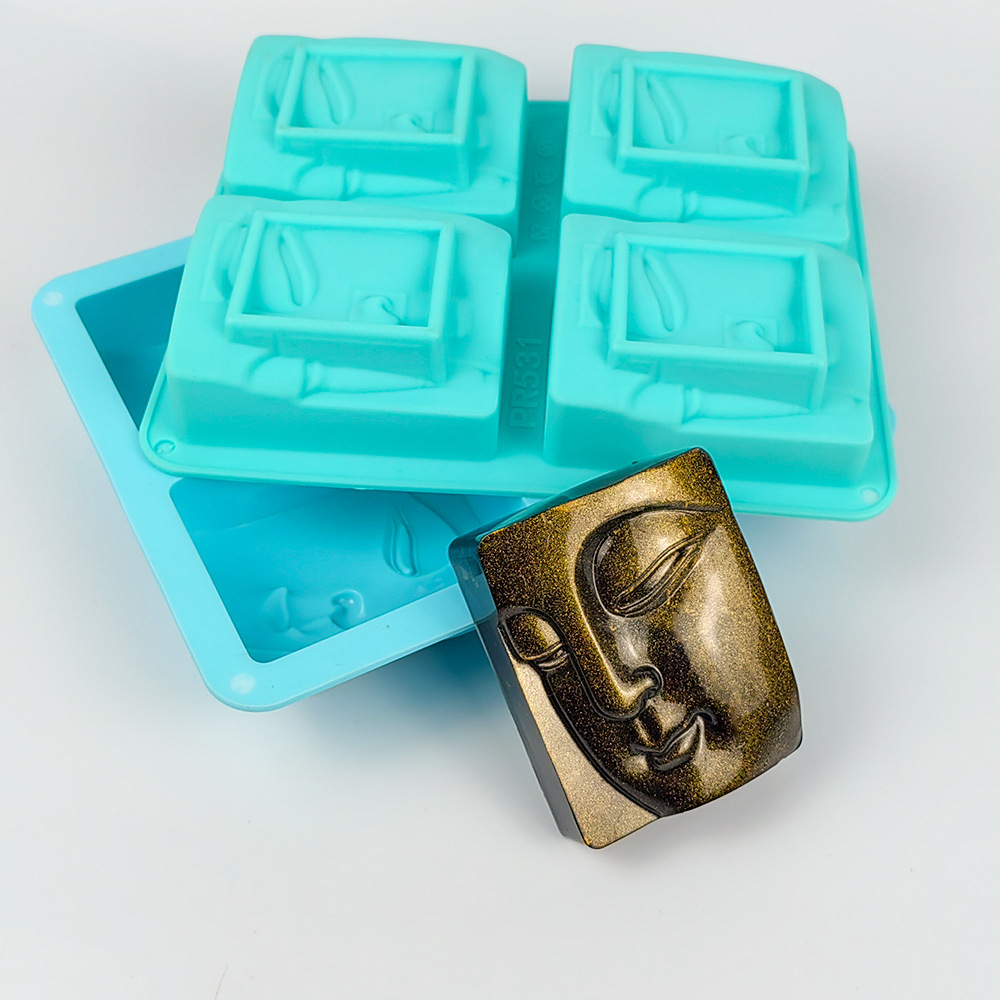 Candle Supplies Tins - Cetakan sabun potret Buddha 4 lubang,