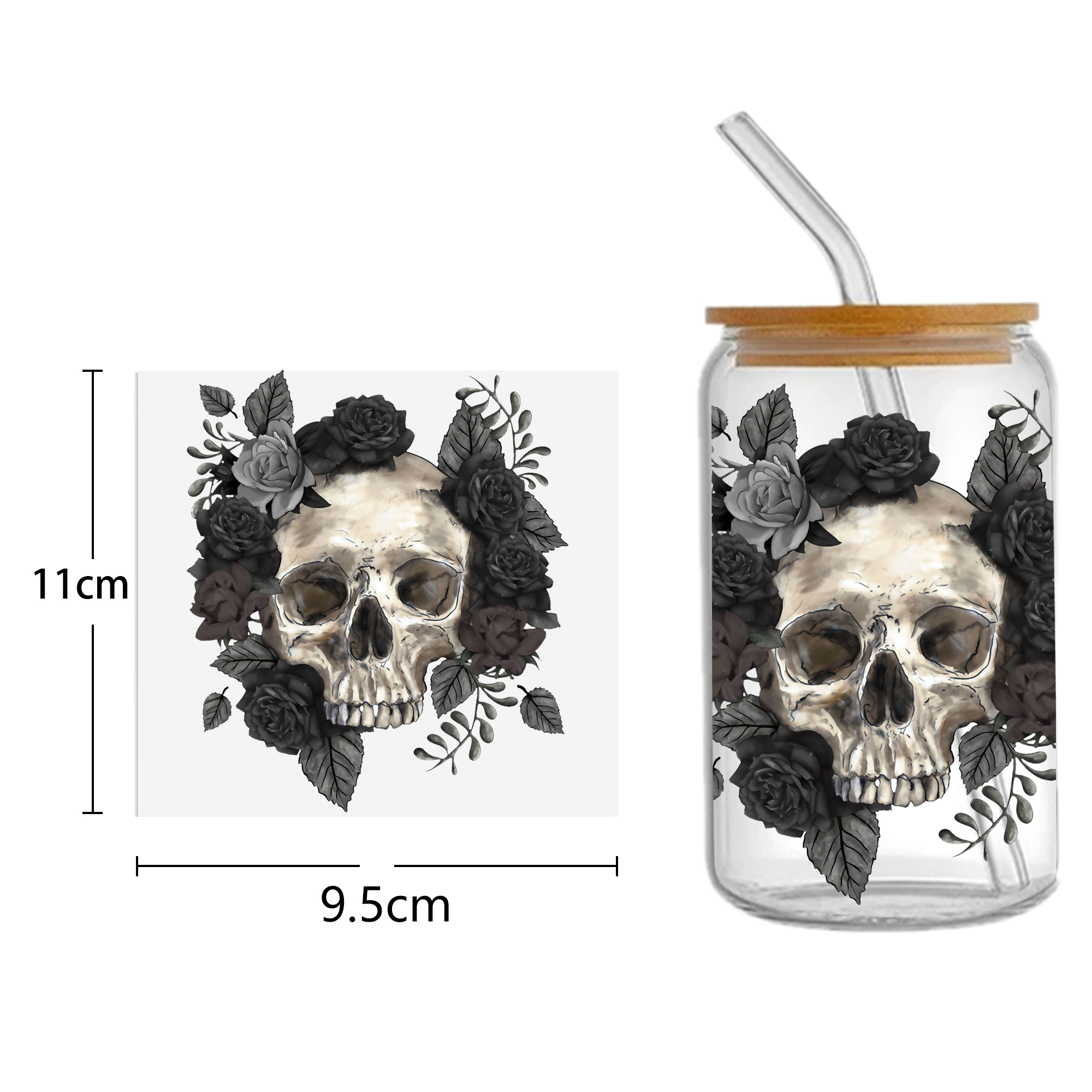 Skeleton stiker DTF 16oz, temp - Sticker Label Template ulasan dan harga