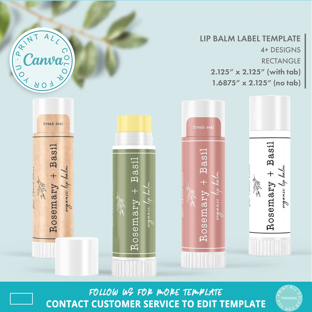 Templat Label Lip Balm Botani  - Sticker Label Template ulasan dan harga